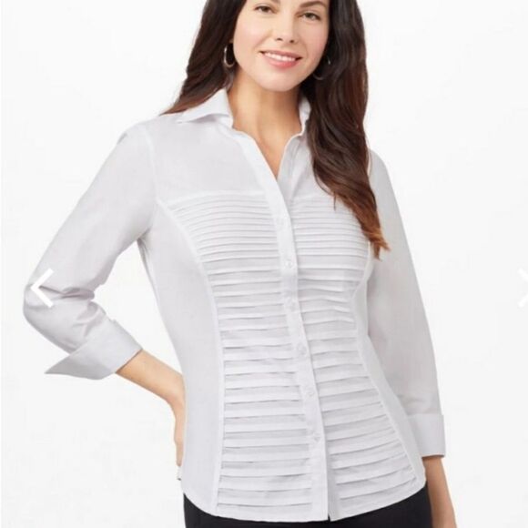 Zac And Rachel Woven and Knit Pleated front button down shirt - Picture 4 of 8